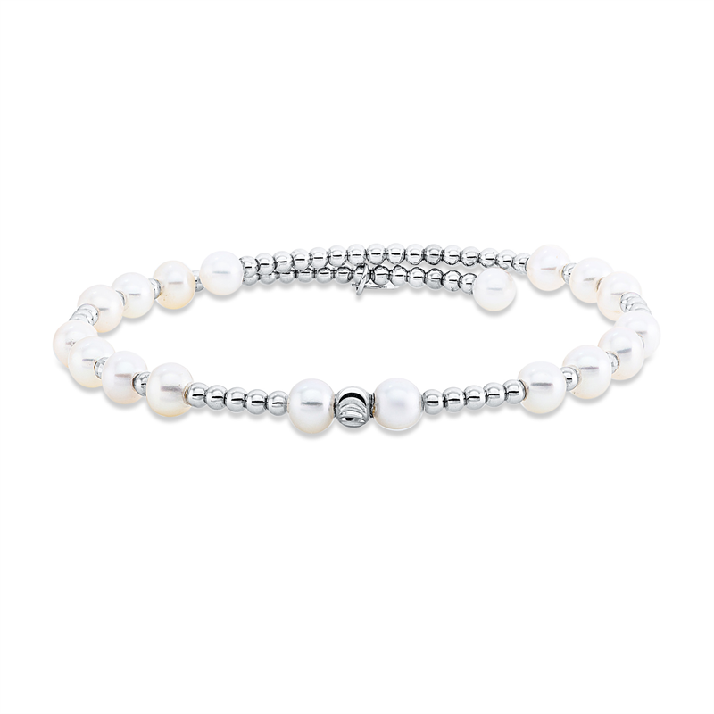 Armreif 18 kt WG, 18 ZP weiß 4,5 mm