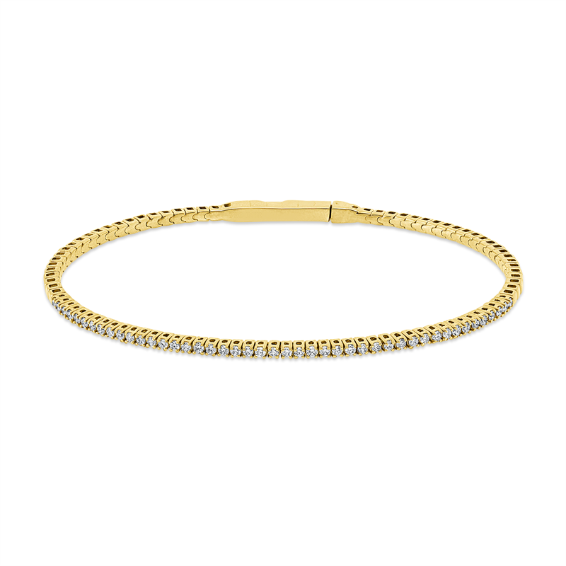 Armreif 18 kt GG, flexibel, 45 Brill. 0,50 ct, TW-si