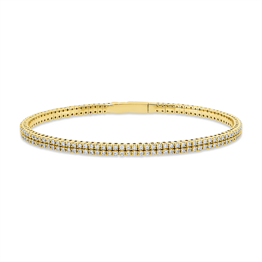Armreif 18 kt GG, flexibel, 198 Brill. 1,99 ct, TW-si