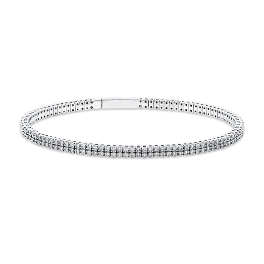 Armreif 18 kt WG, flexibel, 198 Brill. 1,99 ct, TW-si