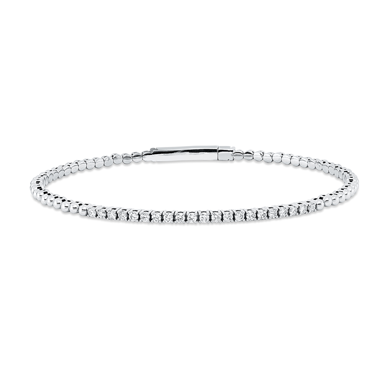 Armreif 18 kt WG, 21 Brill. 0,45 ct, TW-vsi/si