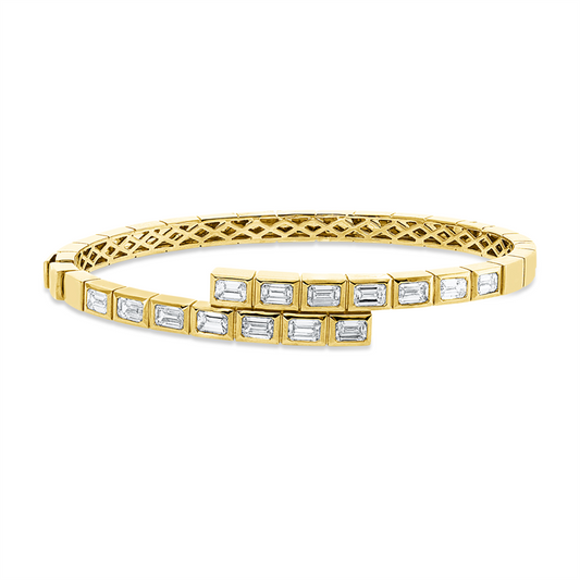 Armreif 18 kt GG, 14 Sm.schliff 2,62 ct, TW-si