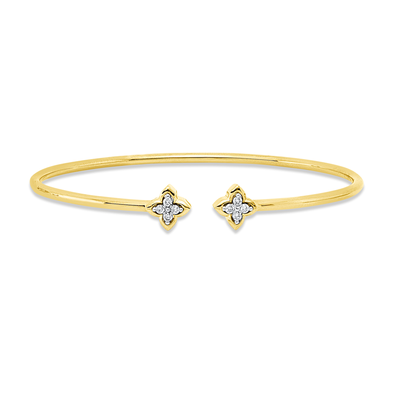 Armreif 14 kt GG+WG, 8 Brill. 0,11 ct, TW-pi