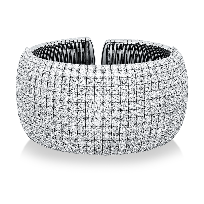 Armreif 18 kt WG, 455 Brill. 55,31 ct, TW-vsi