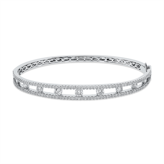 Armreif 18 kt WG, 137 Brill. 1,80 ct, F-vsi
