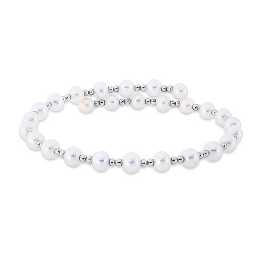 Armreif 18 kt WG, 27 SW weiß 4,5 mm