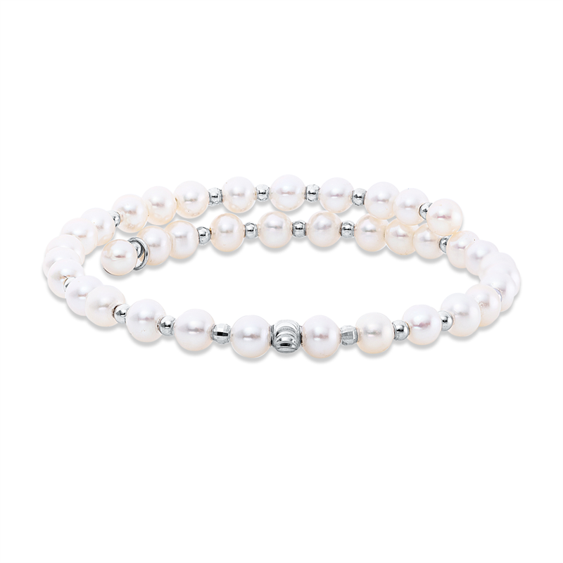 Armreif 18 kt WG, 38 SW weiß 4,5 mm