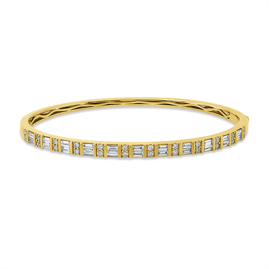 Armreif 18 kt GG, 24 Brill. 0,30 ct, TW-si, 22 Bag. 0,92 ct, TW-vsi