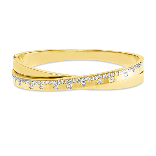 Armreif 18 kt GG, 59 Brill. 1,46 ct, TW-si