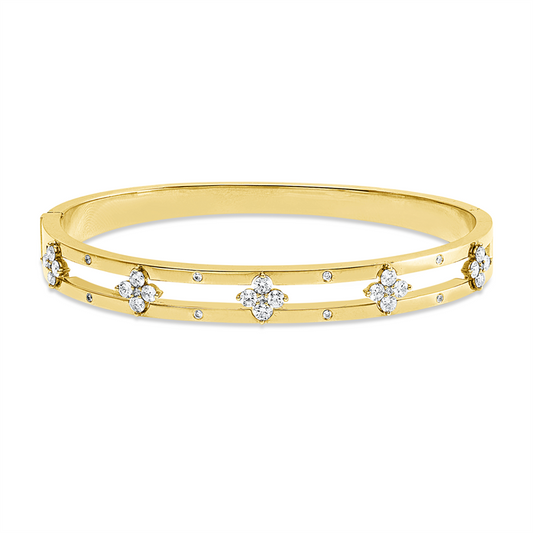 Armreif 18 kt GG, 33 Brill. 0,96 ct, TW-si