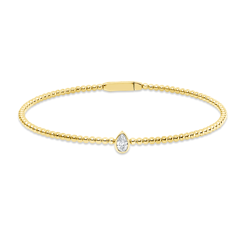 Armreif 18 kt GG, 1 Tropfen 0,20 ct, TW-si