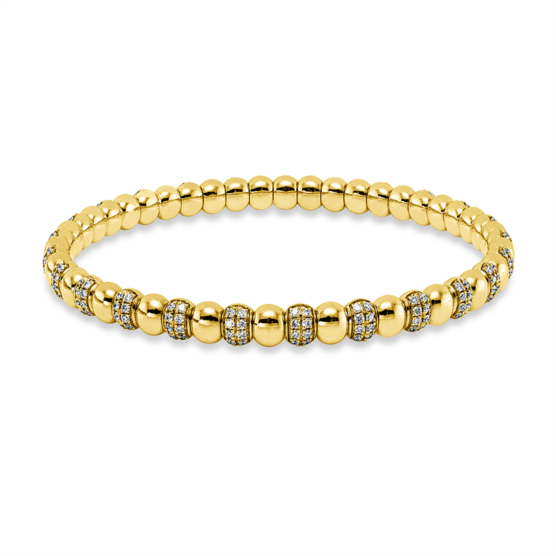 Armreif 18 kt GG, Flex-Band, variabel, 200 Brill. 1,71 ct, TW-si