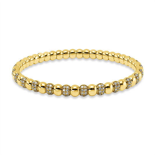 Armreif 18 kt GG, Flex-Band, variabel, 200 Brill. 1,71 ct, TW-si