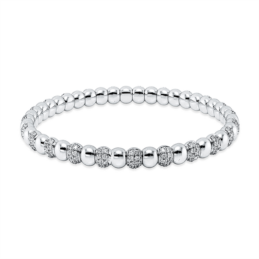 Armreif 14 kt WG, Flex-Band, variabel, 184 Brill. 1,63 ct, TW-si