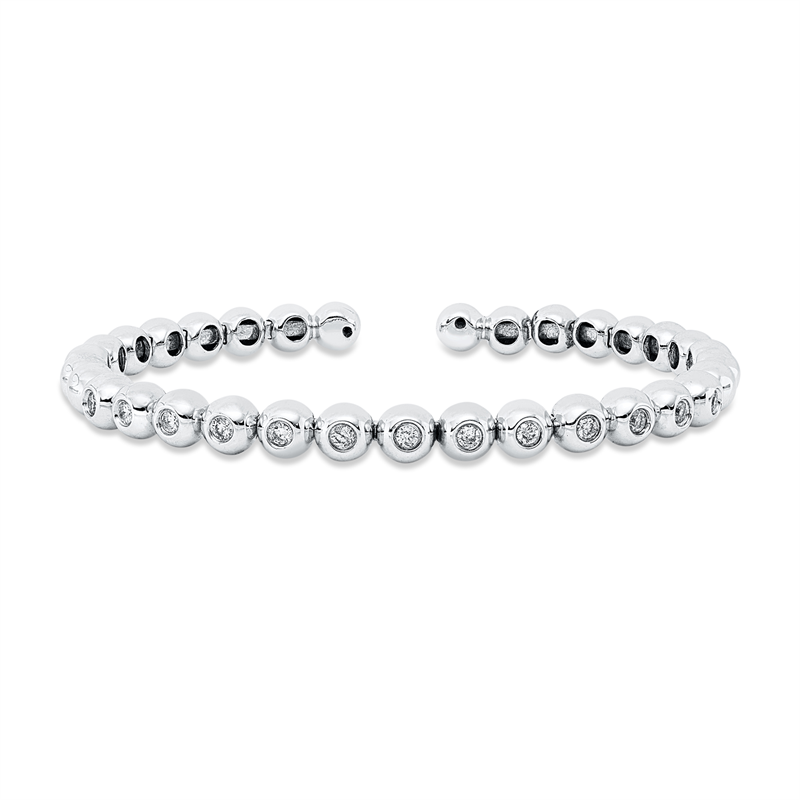 Armreif 18 kt WG, 13 Brill. 0,60 ct, TW-si
