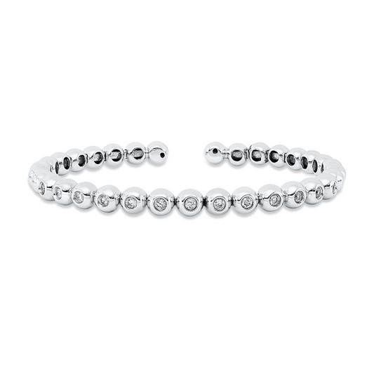Armreif 18 kt WG, 13 Brill. 0,60 ct, TW-si