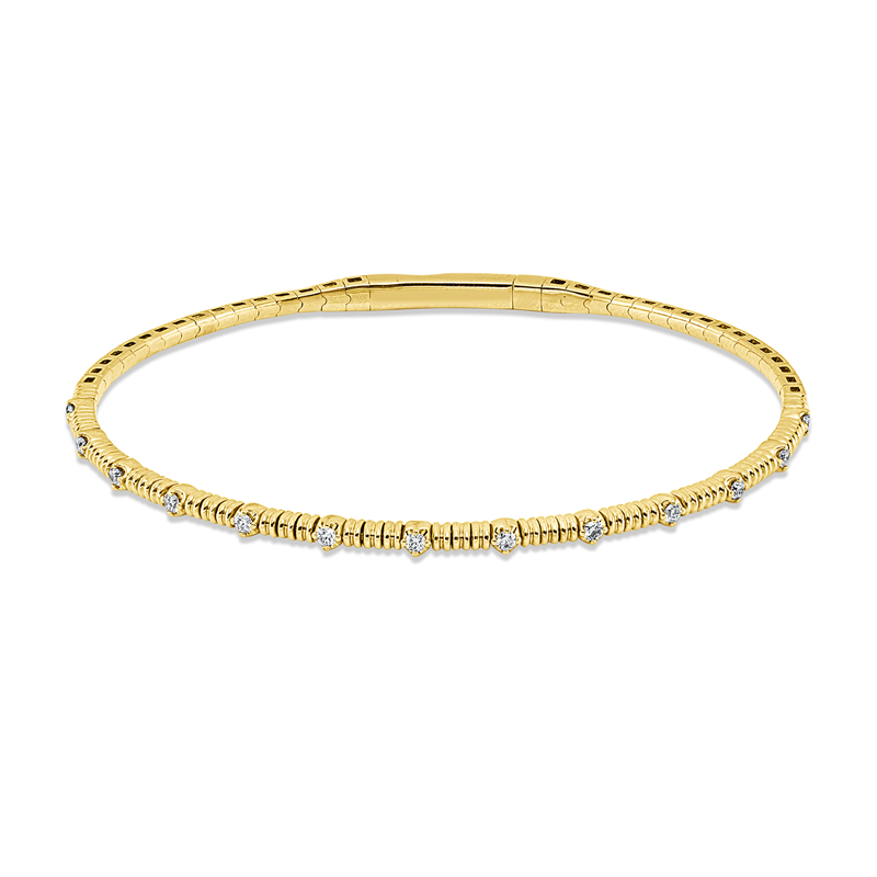 Armreif 18 kt GG, 13 Brill. 0,18 ct, TW-pi