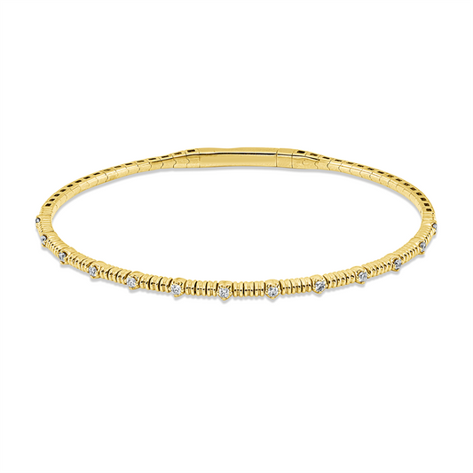 Armreif 18 kt GG, 13 Brill. 0,18 ct, TW-pi