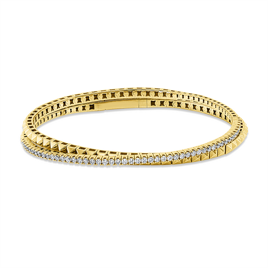 Armreif 18 kt GG, 50 Brill. 0,70 ct, TW-pi