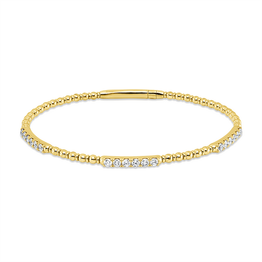 Armreif 18 kt GG, 18 Brill. 0,65 ct, TW-pi