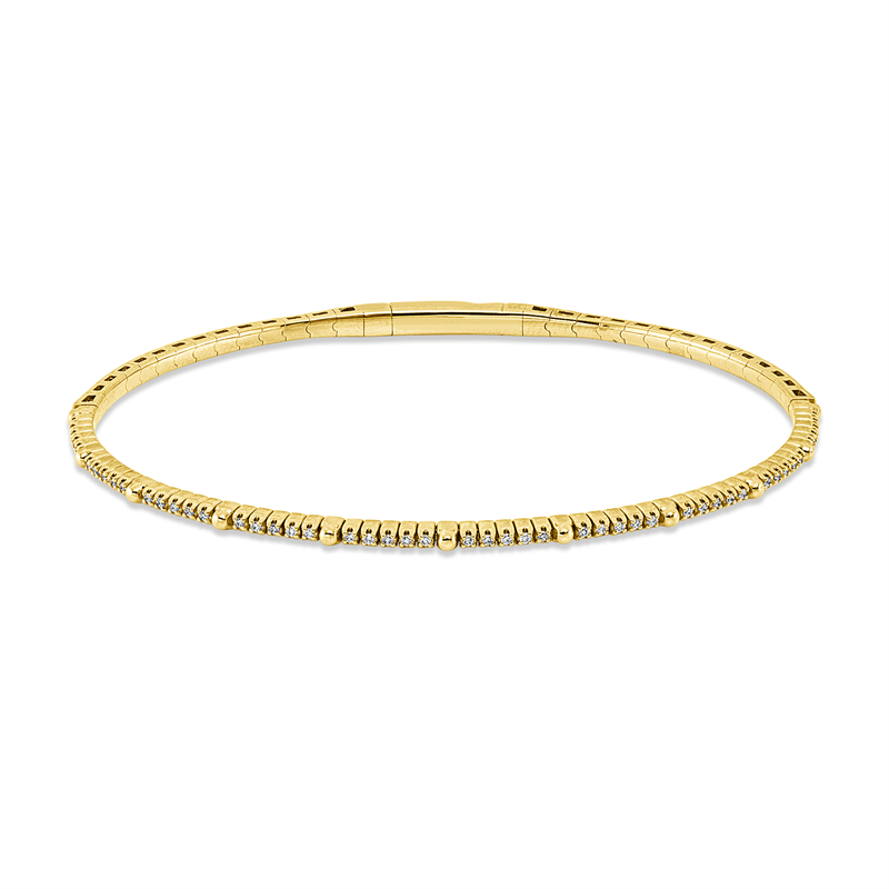 Armreif 18 kt GG, 50 Brill. 0,15 ct, TW-pi