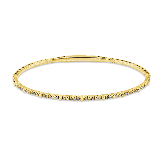 Armreif 18 kt GG, 50 Brill. 0,15 ct, TW-pi