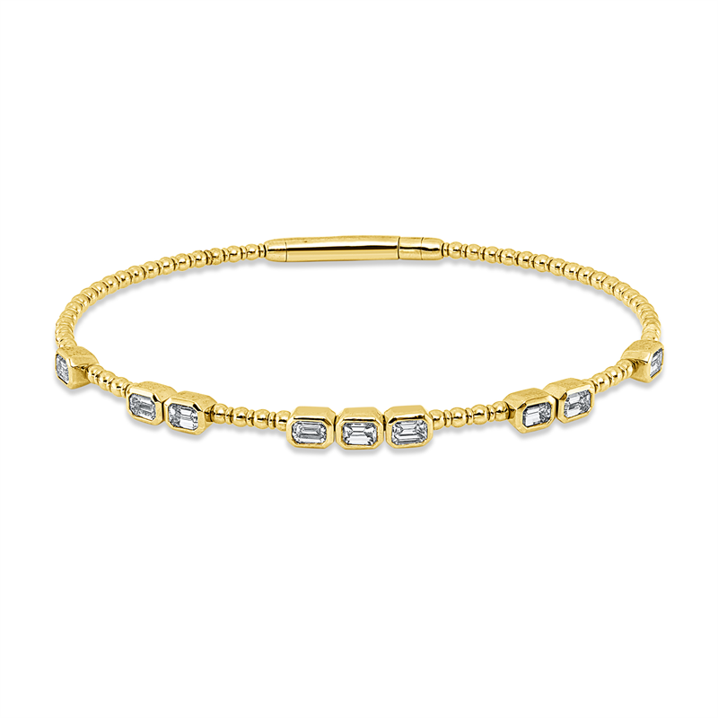 Armreif 18 kt GG, 9 Sm.schliff 1,13 ct, TW-si
