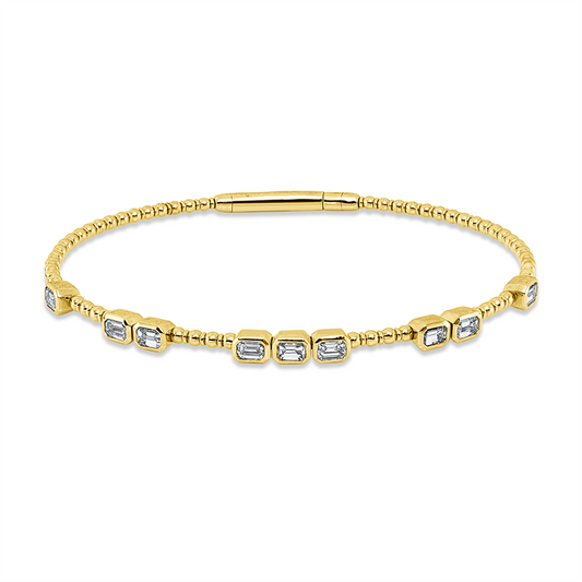Armreif 18 kt GG, 9 Sm.schliff 1,13 ct, TW-si