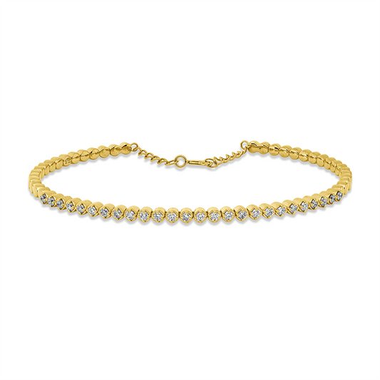 Armreif 18 kt GG, Flex-Band, variabel, 26 Brill. 0,46 ct, W-pi