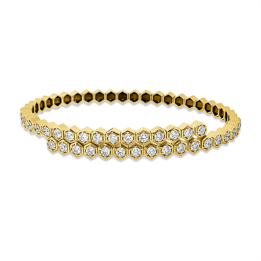 Armreif 18 kt GG, 34 Brill. 2,46 ct, TW-si