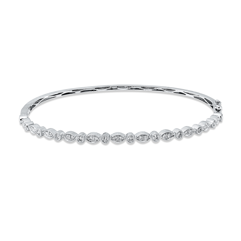 Armreif 18 kt WG, 34 Brill. 0,48 ct, TW-vsi/si