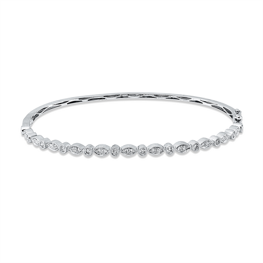 Armreif 18 kt WG, 34 Brill. 0,48 ct, TW-vsi/si