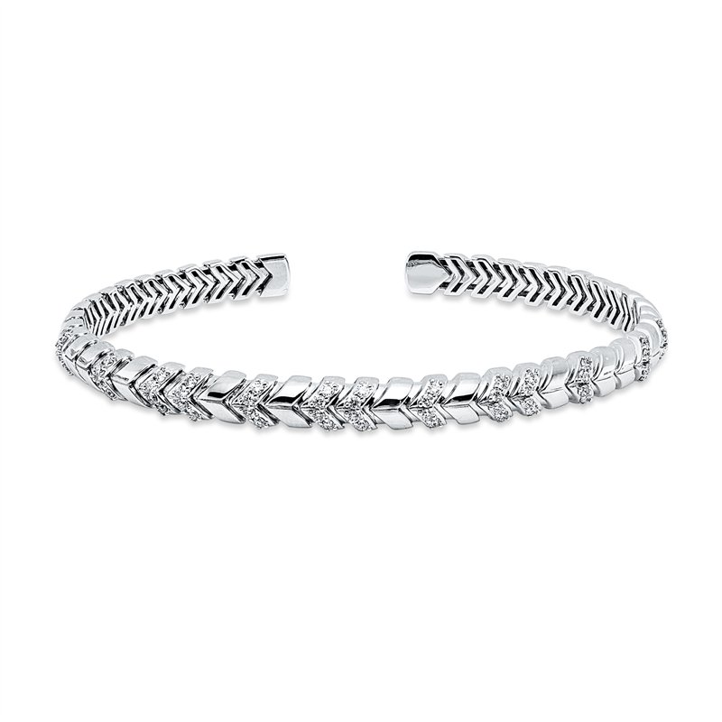 Armreif 18 kt WG, 52 Brill. 0,45 ct, TW-si