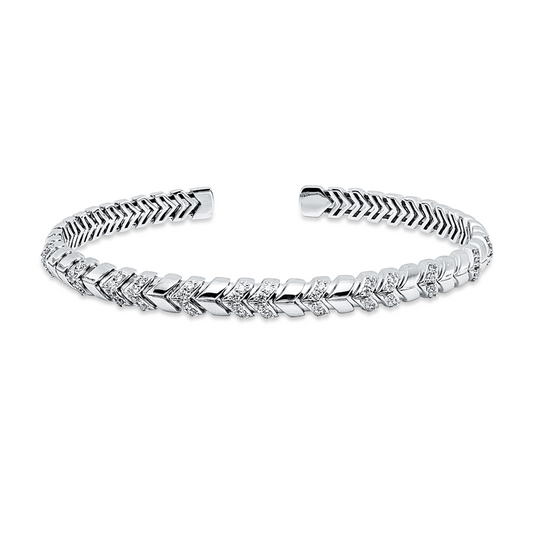 Armreif 18 kt WG, 52 Brill. 0,45 ct, TW-si