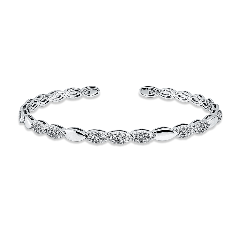 Armreif 18 kt WG, 99 Brill. 0,56 ct, TW-si