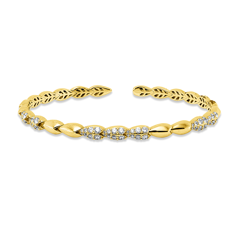 Armreif 18 kt GG, 56 Brill. 0,86 ct, TW-si