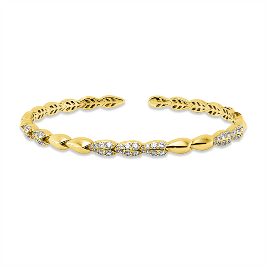 Armreif 18 kt GG, 56 Brill. 0,86 ct, TW-si