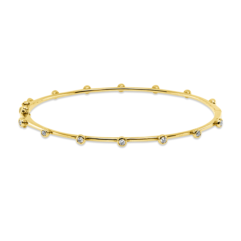 Armreif 18 kt GG, 14 Brill. 0,30 ct, TW-si