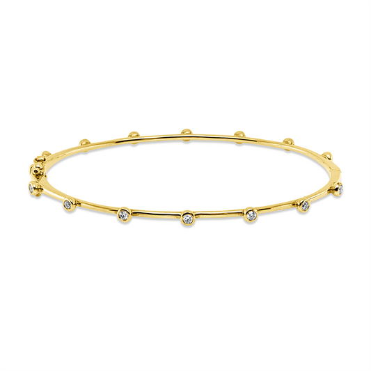 Armreif 18 kt GG, 14 Brill. 0,30 ct, TW-si