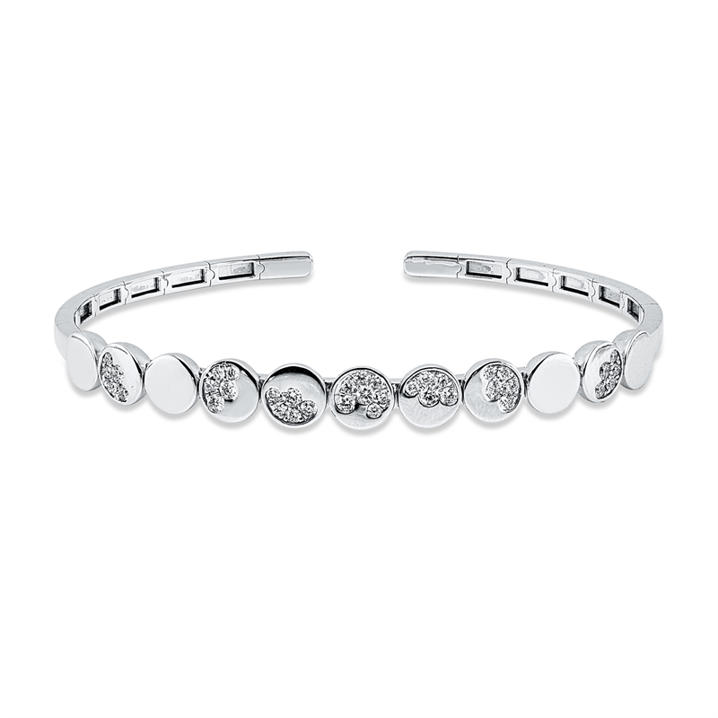 Armreif 18 kt WG, 37 Brill. 0,43 ct, TW-si