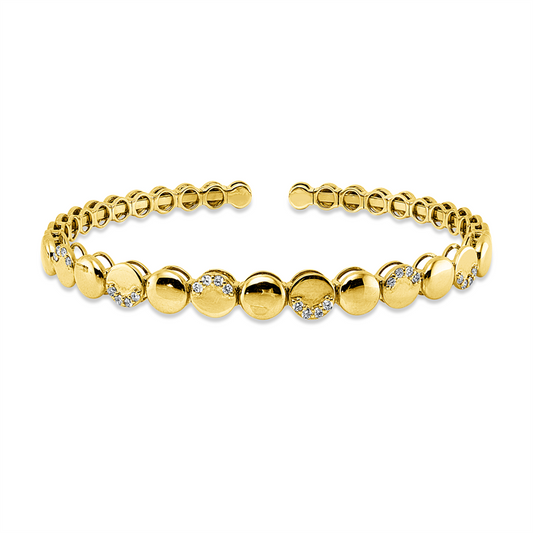 Armreif 18 kt GG, 24 Brill. 0,25 ct, TW-si