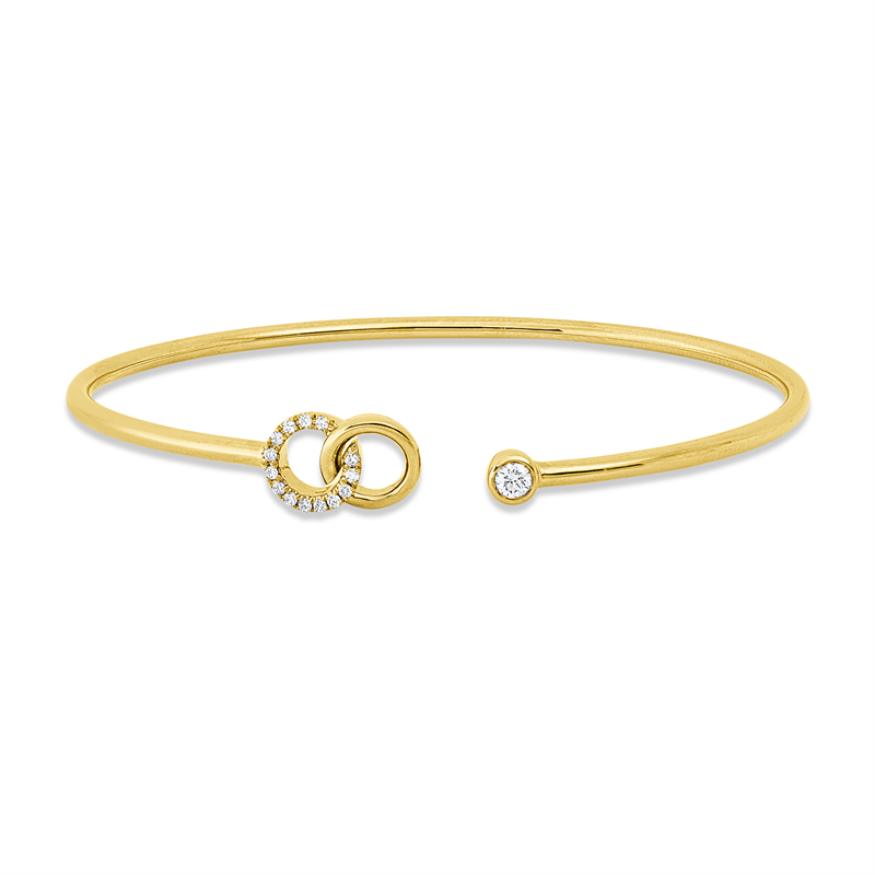 Armreif 18 kt GG, 15 Brill. 0,15 ct, TW-si