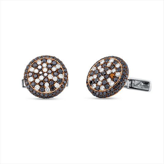 Manschette 18 kt RG+WG,Fass schw rhod,36 Brill. 0,89 ct,TW-vsi/si,162 Brill. 2,95 ct,schwarz