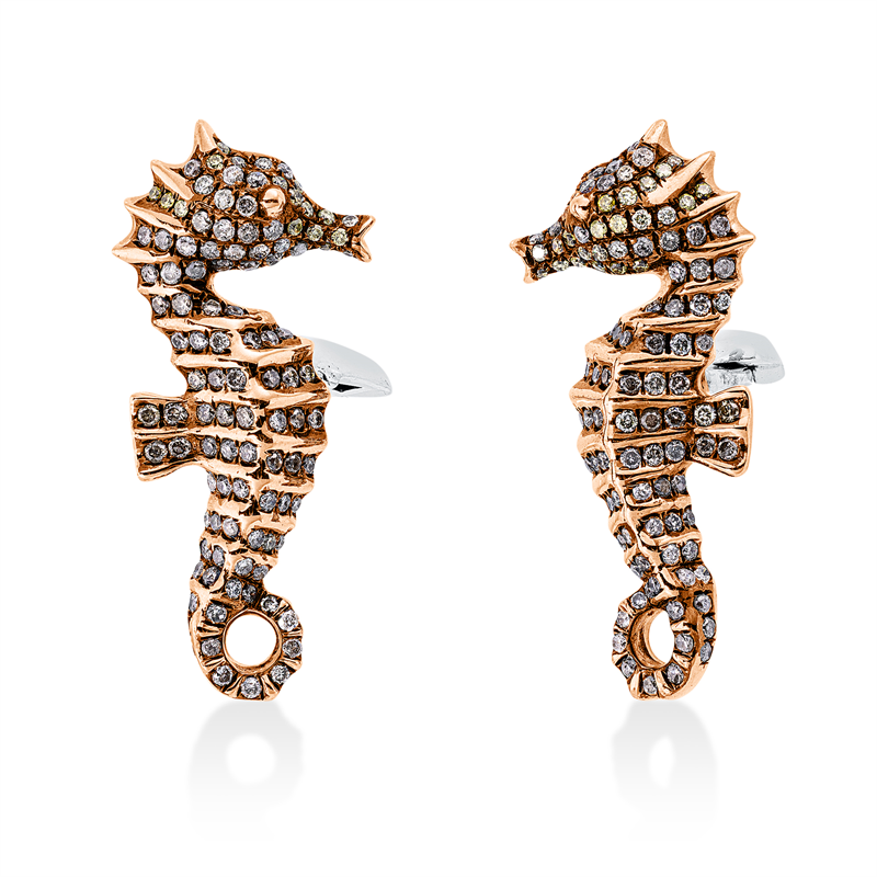 Manschette 18 kt RG+WG, Fassung teils schwarz rhodinie, 212 Brill. 1,32 ct, fancy-pi